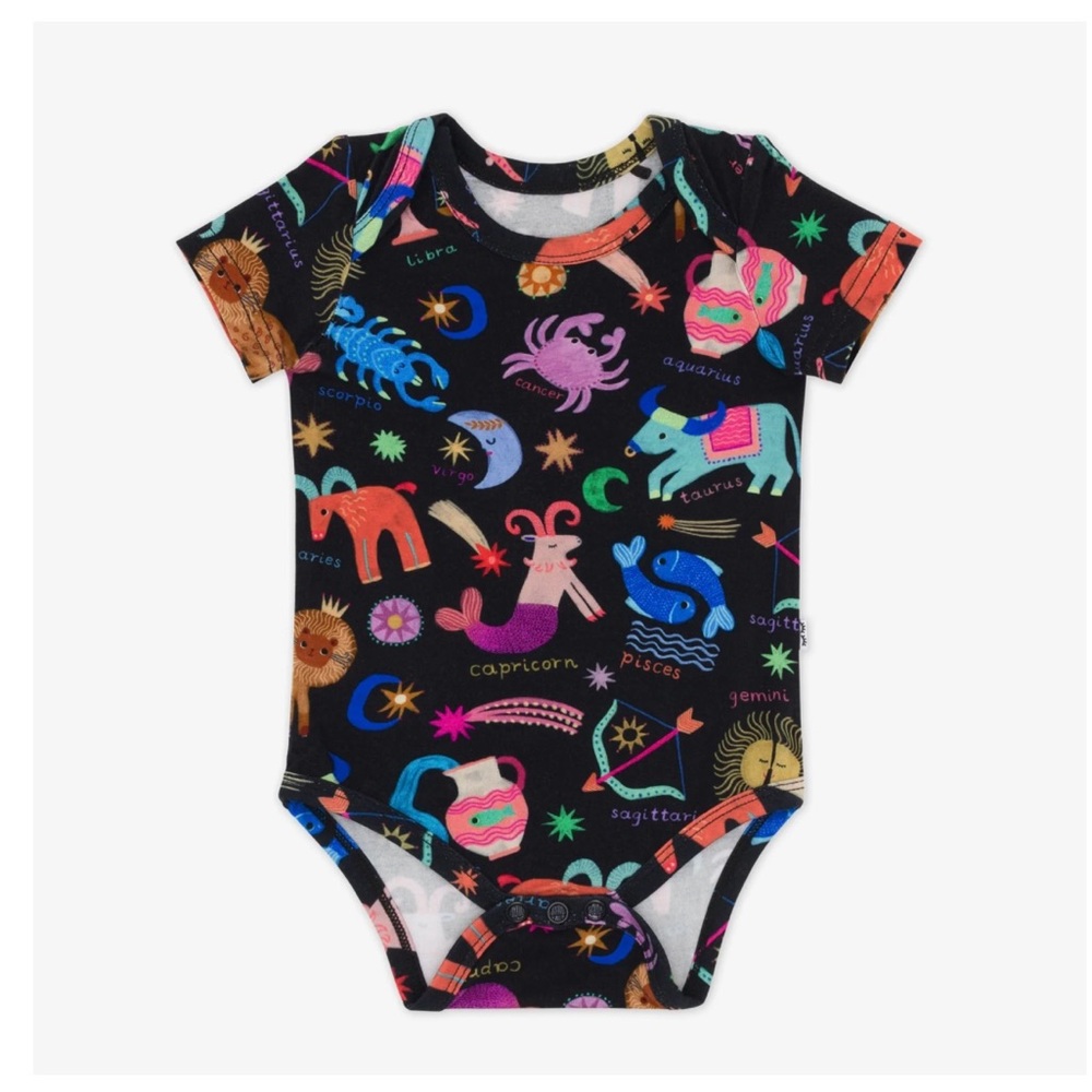 Little Sleepies Star Signs Zodiac short sleeve Bodysuit NWT